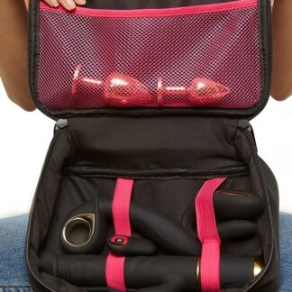 Mallette de rangement luxe noire et rose L'Écrin des Murmures pour accessoires intimes - L'Oasis des Plaisirs