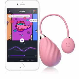 Œuf vibrant connecté en silicone rose soyeux Magic Sundae pour femme et couple, contrôle à distance par application smartphone.