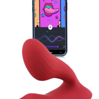 Double stimulateur connecté pour couple Le Rythme du Vent Magic Umi en silicone hypoallergénique bleu.