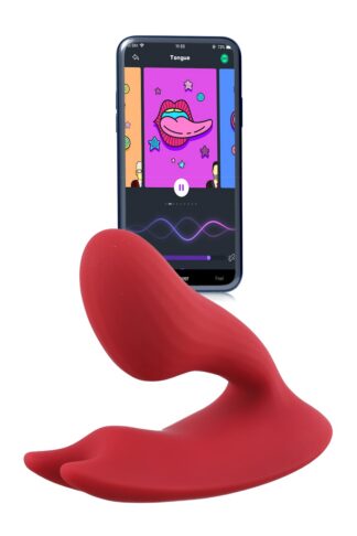 Double stimulateur connecté pour couple Le Rythme du Vent Magic Umi en silicone hypoallergénique bleu.