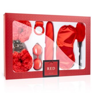 Coffret coquin Secret de Nuit Loveboxxx avec 6 accessoires rouges pour couple