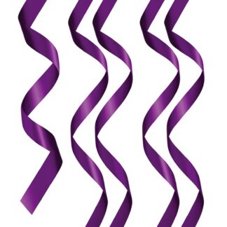 Set de 5 rubans BDSM en satin pourpre Sweet Caress avec inscriptions dorées "Juste Pour Toi".