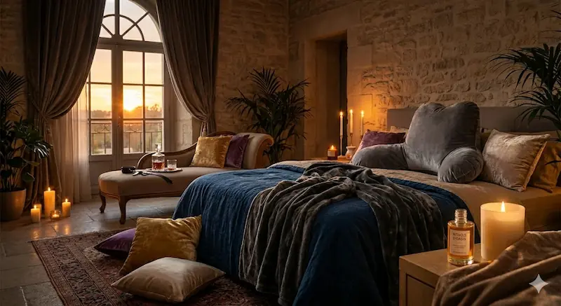 Conseils pour créer sa love room avec une décoration sensuelle et un éclairage tamisé.