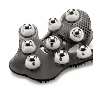 Gant de massage à billes acier La Main de Zéphyr noir.