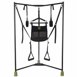 Sling de suspension érotique noir avec support stable sans coutures La Nasse des Étoiles.