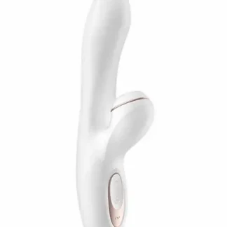 Stimulateur point G impulsions d'air Murmure d'Albâtre blanc et rose gold.