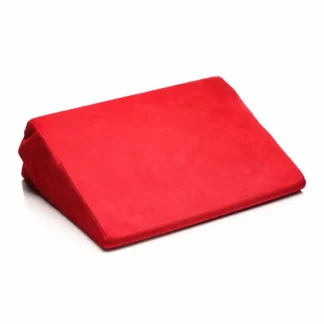 Coussin ergonomique érotique rouge Le Prisme des Dunes pour aide aux positions.