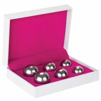 Boules de Geisha en acier inoxydable Les Perles de Rosée argentées.